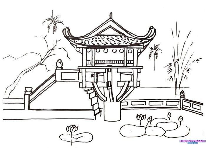 hình ảnh tranh tô màu chủ đề quê hương đất nước xinh