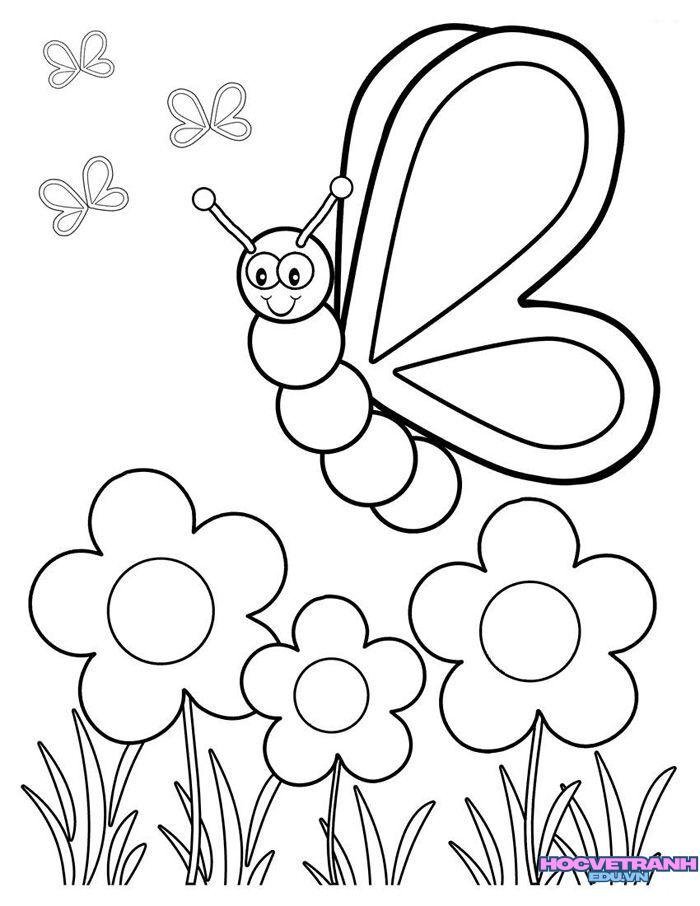 hình ảnh tranh tô màu con bướm cực đẹp