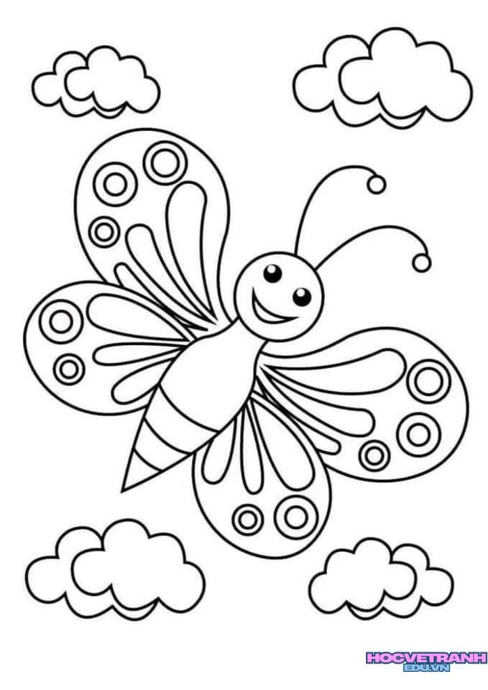 hình ảnh tranh tô màu con bướm cực xinh