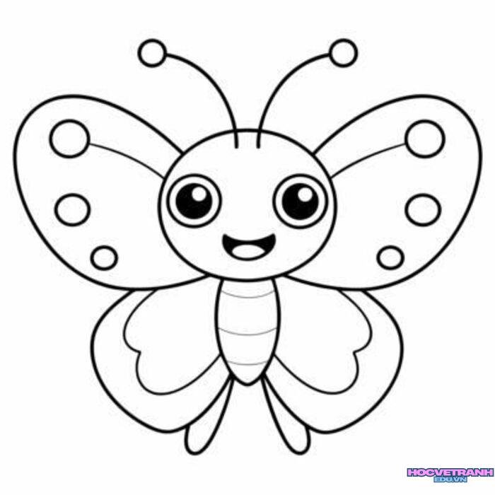 hình ảnh tranh tô màu con bướm cute