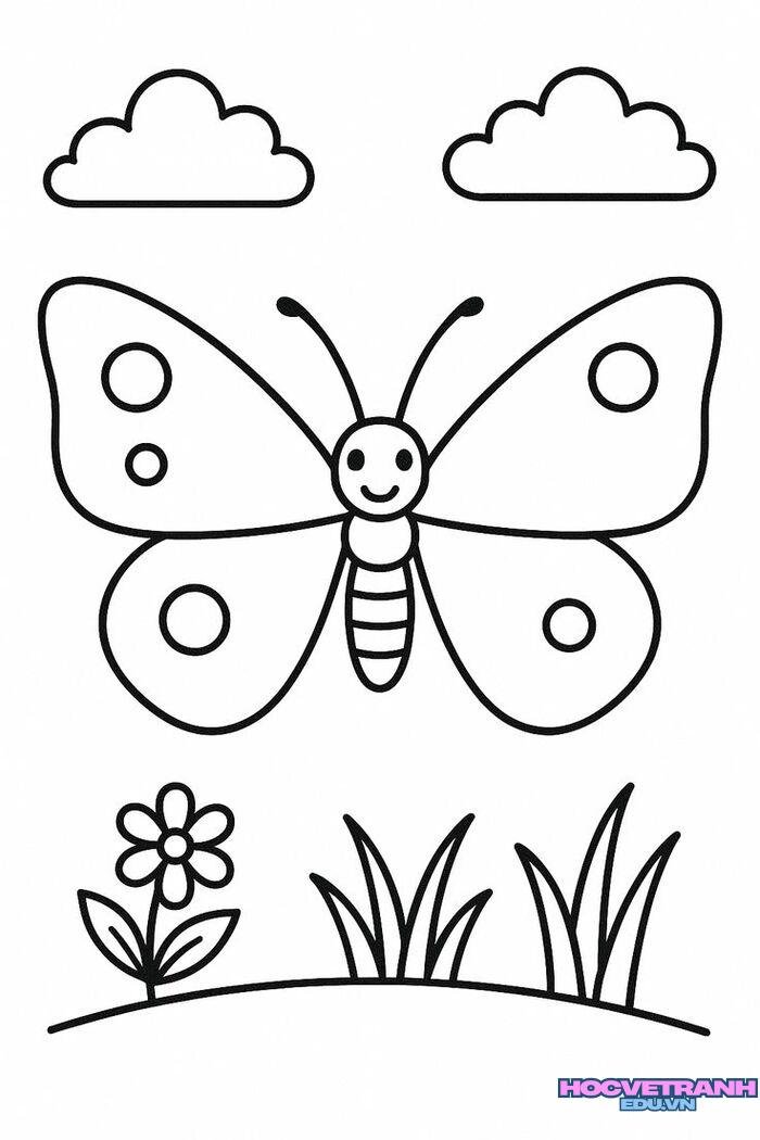 hình ảnh tranh tô màu con bướm đẹp nhất