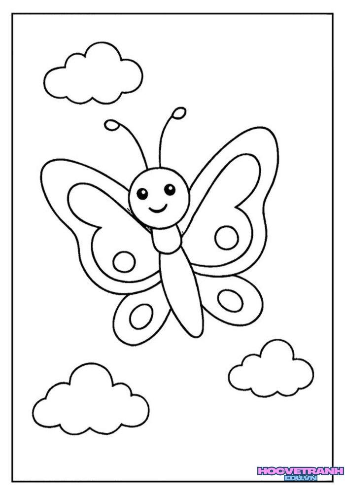 hình ảnh tranh tô màu con bướm xinh nhất