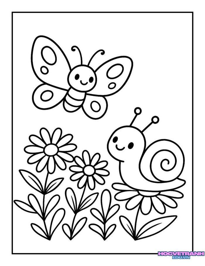 hình ảnh tranh tô màu con bướm