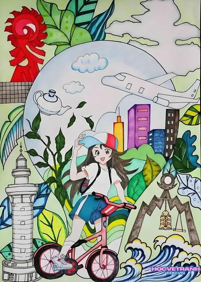 hình ảnh vẽ tranh biến đổi khí hậu