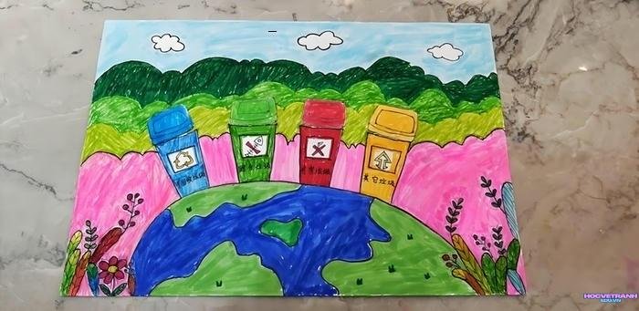 hinh ảnh vẽ tranh biến đổi khí hậu