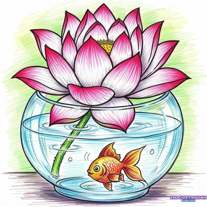hình anh vẽ tranh bình hoa