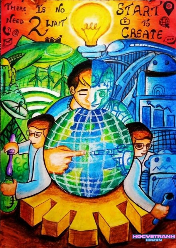 hình ảnh vẽ tranh chủ đề tiết kiệm điện