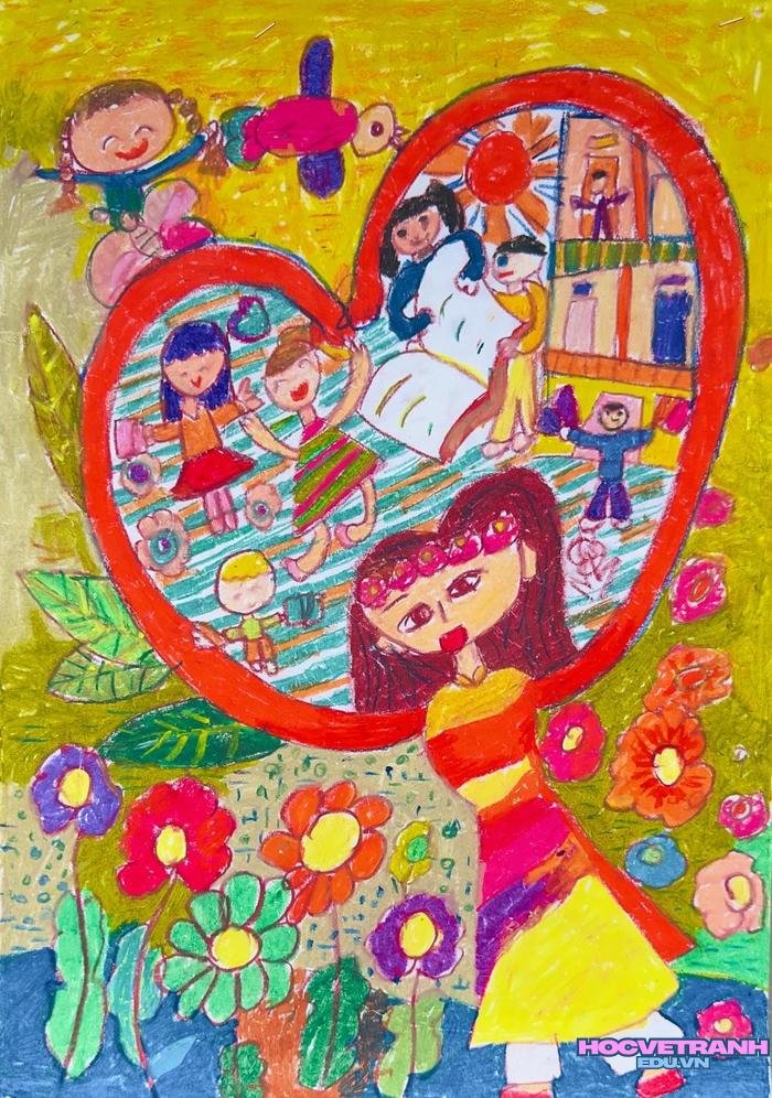 hình anh vẽ tranh chủ đề yêu thương con người