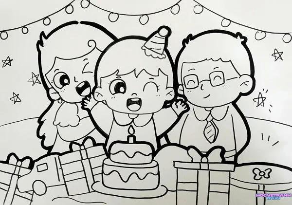 hình ảnh vẽ tranh chúc mừng sinh nhật