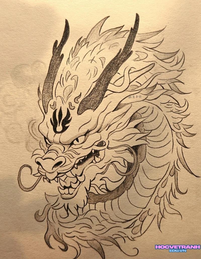 hinh ảnh vẽ tranh con rồng
