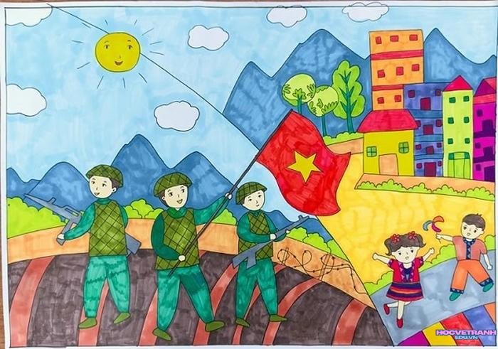 hình tranh vẽ chiến thắng điện biên phủ 7 5 1954