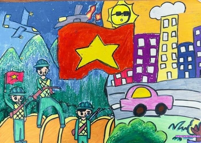 hình tranh vẽ chiến thắng điện biên phủ 70 năm