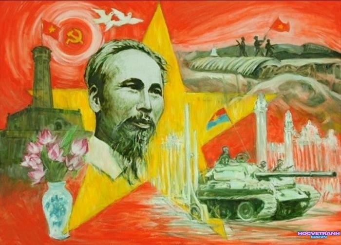 hình tranh về chiến thắng điện biên phủ trên giấy a3