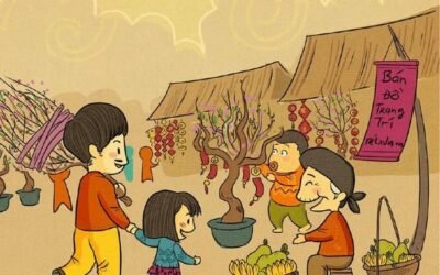 hình vẽ chợ tết