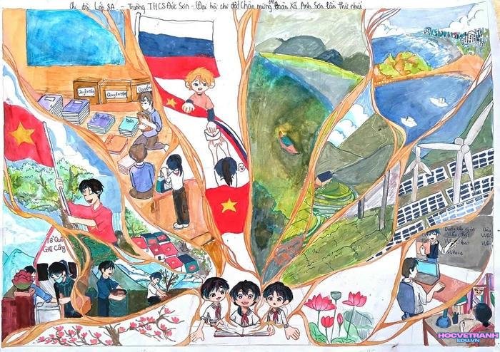 hình vẽ mừng đại hội đoàn