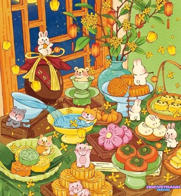 hình vẽ thỏ ngọc nhỏ