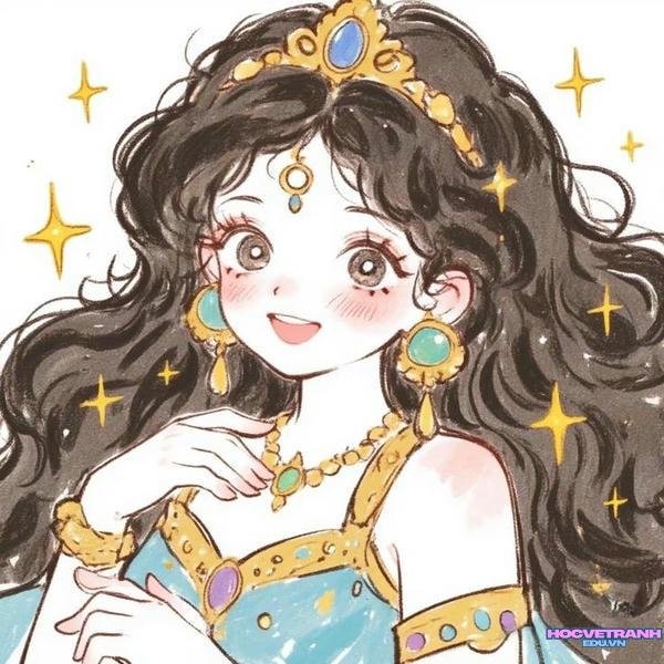 hình vẽ tô màu công chúa