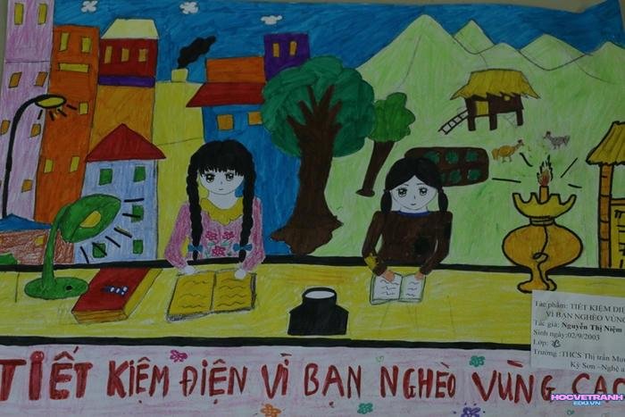 hình vẽ tranh chủ đề tiết kiệm năng lượng