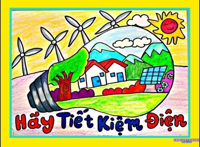 hinh vẽ tranh chủ đề tiết kiệm năng lượng
