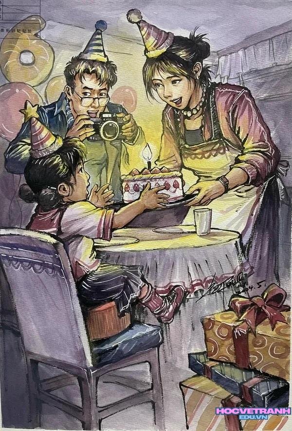 hình vẽ tranh chúc mừng sinh nhật