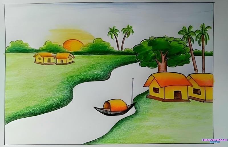 khung cảnh làng quê