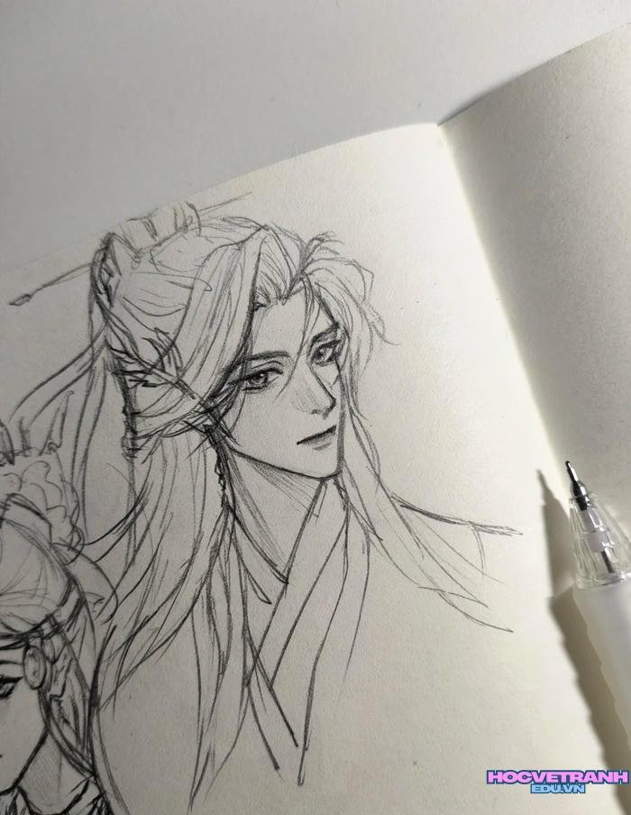 mẫu vẽ tranh anime đơn giản