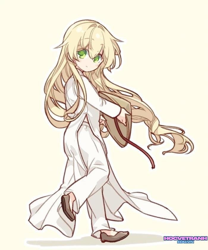 mẫu vẽ tranh áo dài cổ điển