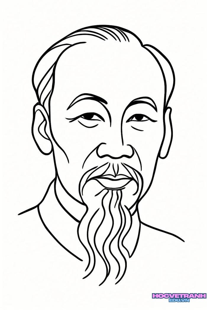 mẫu vẽ tranh bác hồ gần gũi