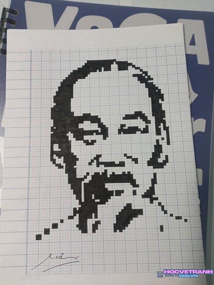 mẫu vẽ tranh bác hồ truyền thống