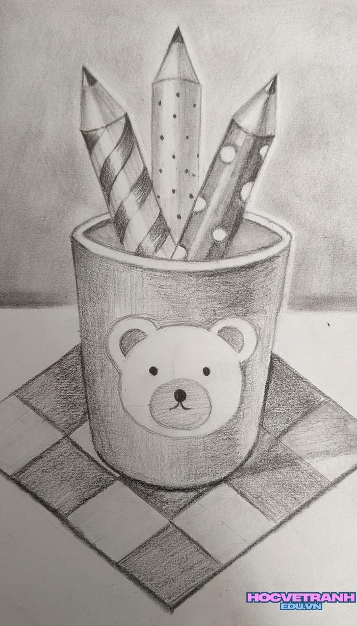 mẫu vẽ tranh bằng bút chì sáng tạo
