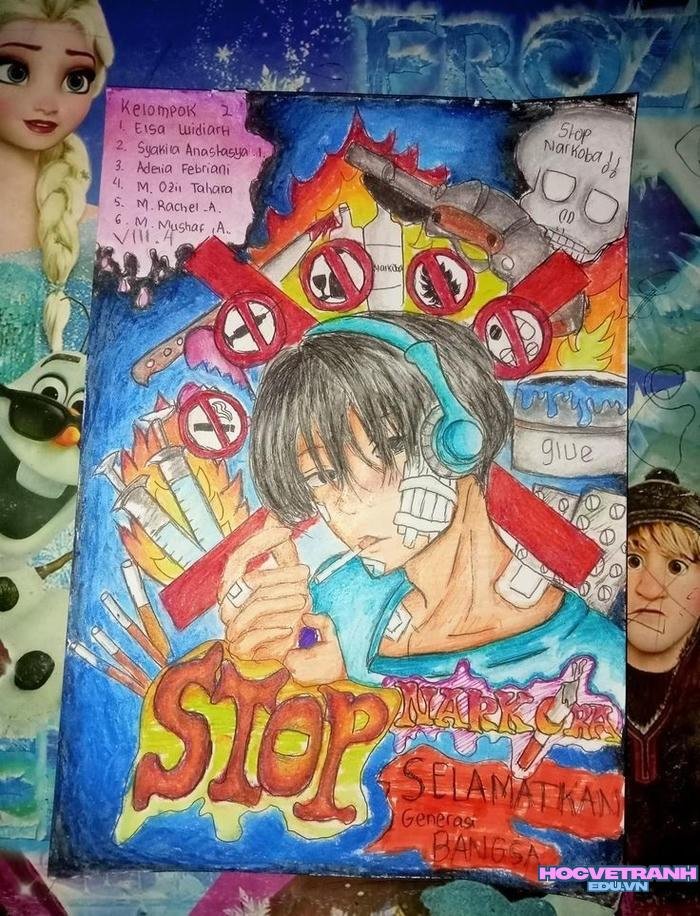 mẫu vẽ tranh bạo lực học đường đẹp