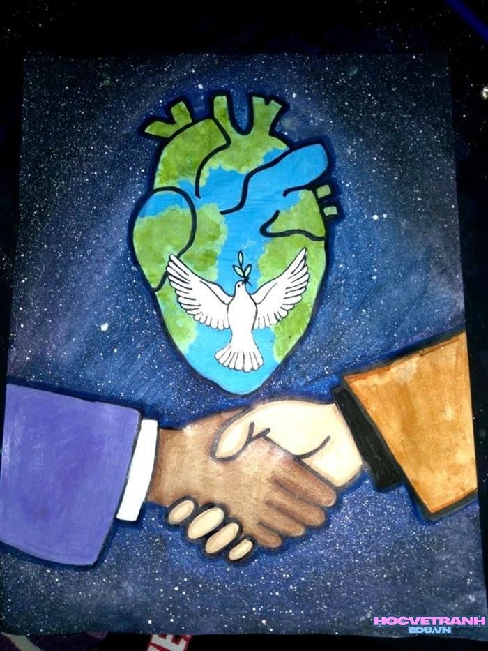 mẫu vẽ tranh bảo vệ hòa bình truyền cảm hứng