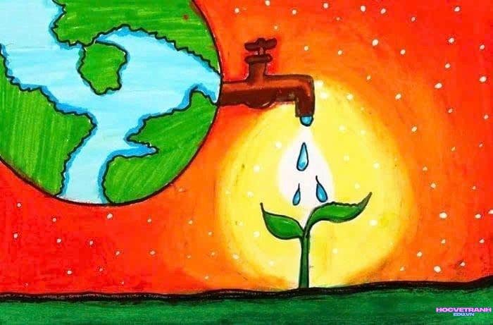 mẫu vẽ tranh bảo vệ trái đất đẹp