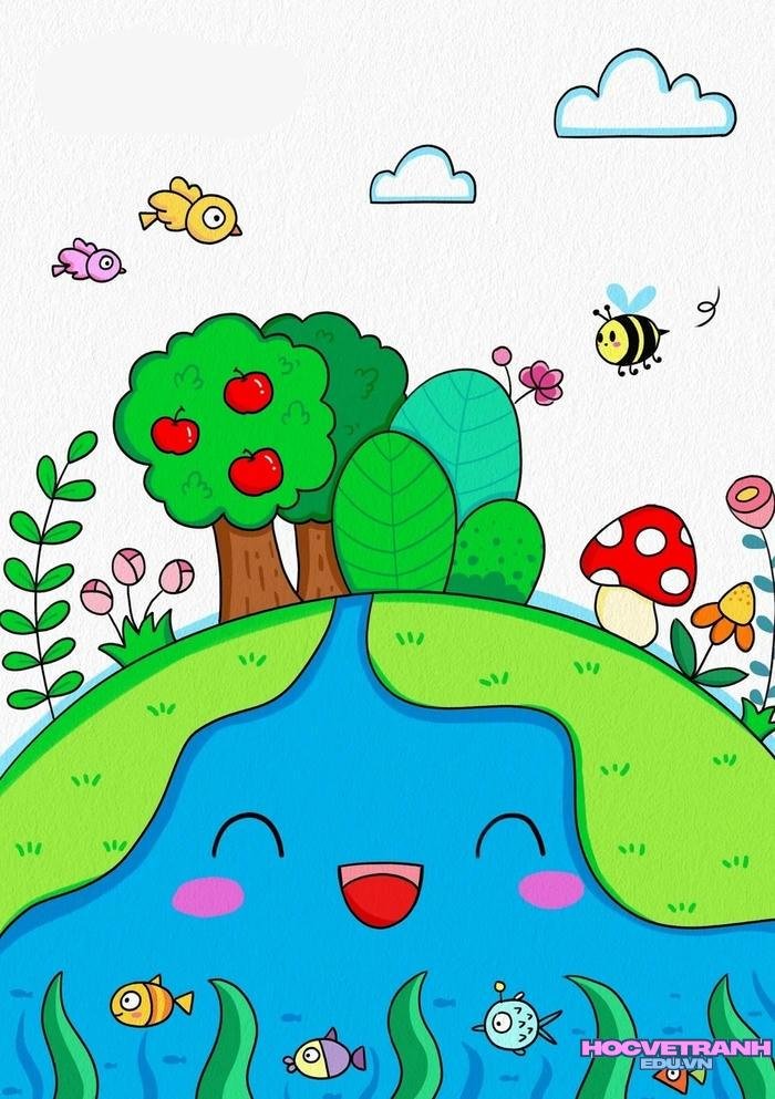 mẫu vẽ tranh bảo vệ trái đất ý nghĩa