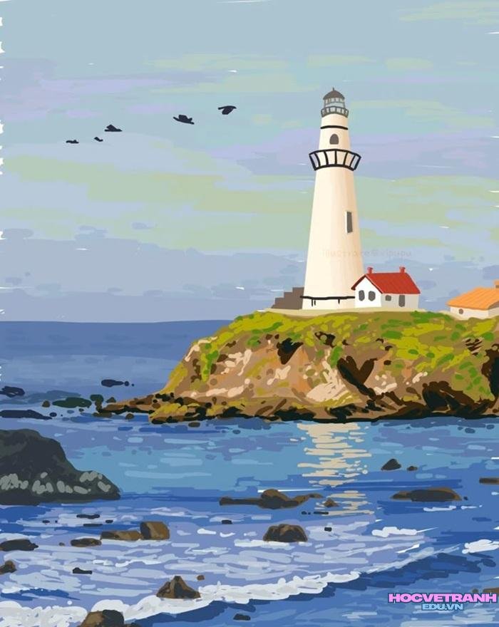 mẫu vẽ tranh biển đảo học sinh
