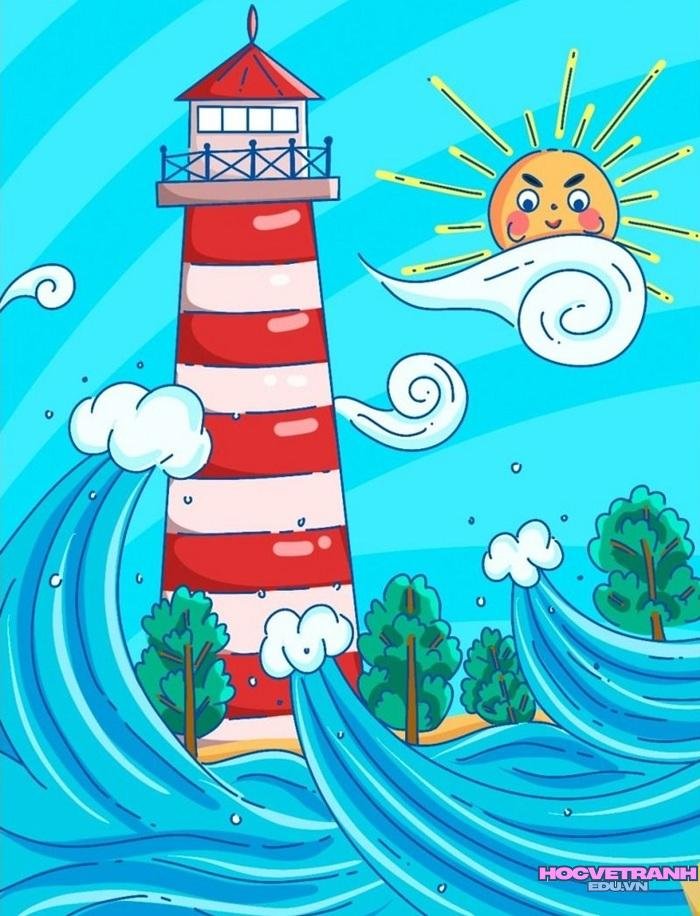 mẫu vẽ tranh biển đảo sáng tạo