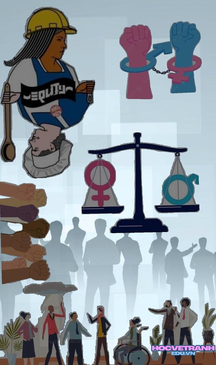 mẫu vẽ tranh bình đẳng giới ấn tượng