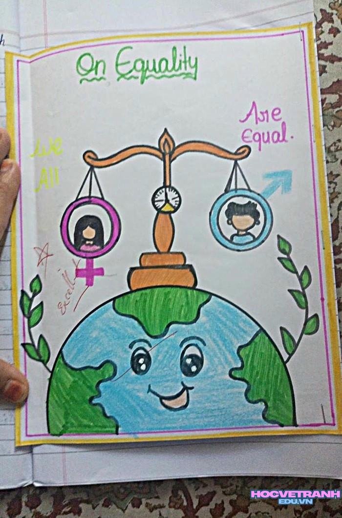 mẫu vẽ tranh bình đẳng giới học sinh
