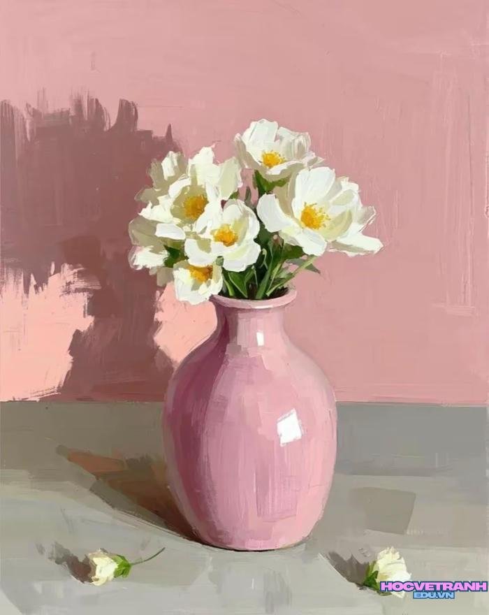 mẫu vẽ tranh bình hoa đẹp