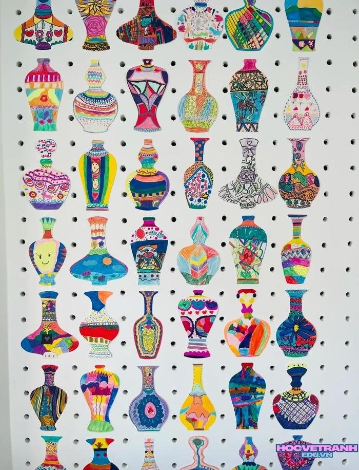 mẫu vẽ tranh bình hoa thiếu nhi