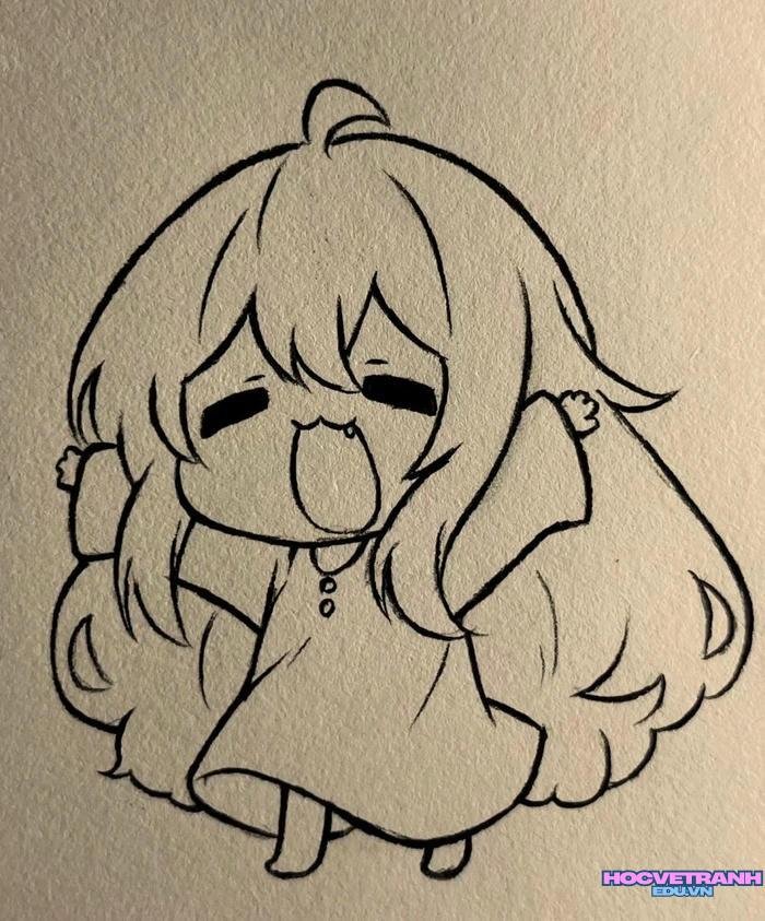 mẫu vẽ tranh chibi cute cực