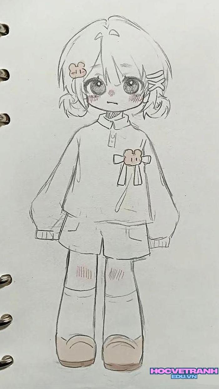 mẫu vẽ tranh chibi đáng yêu