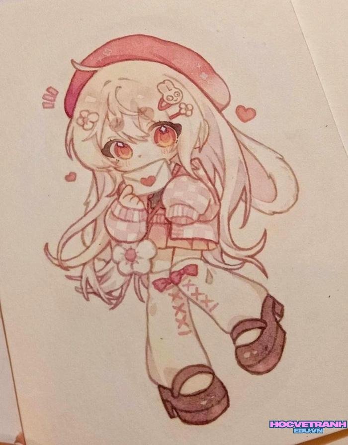 mẫu vẽ tranh chibi dễ thương