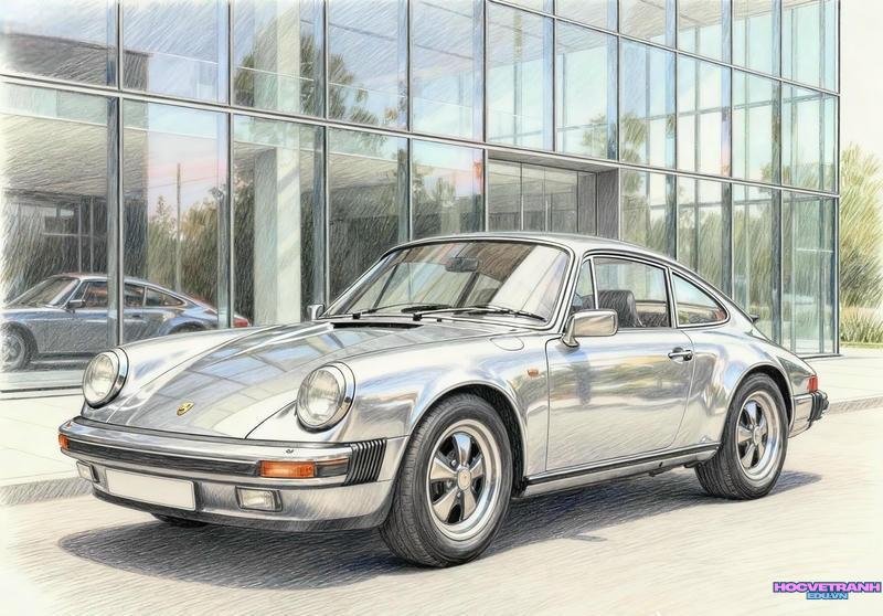 mẫu vẽ tranh chiếc ô tô mơ ước đơn giản