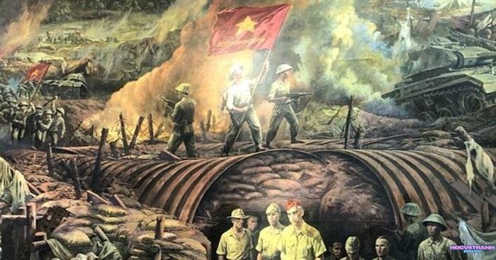 mẫu vẽ tranh chiến thắng điện biên phủ lịch sử