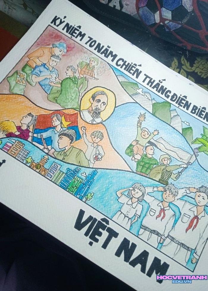 mẫu vẽ tranh chiến thắng điện biên phủ nổi bật