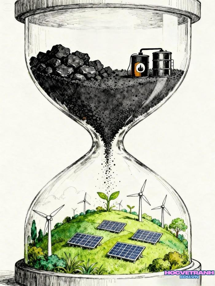 mẫu vẽ tranh chủ đề tiết kiệm năng lượng đẹp