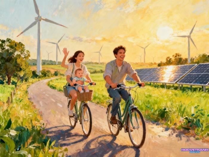 mẫu vẽ tranh chủ đề tiết kiệm năng lượng học sinh