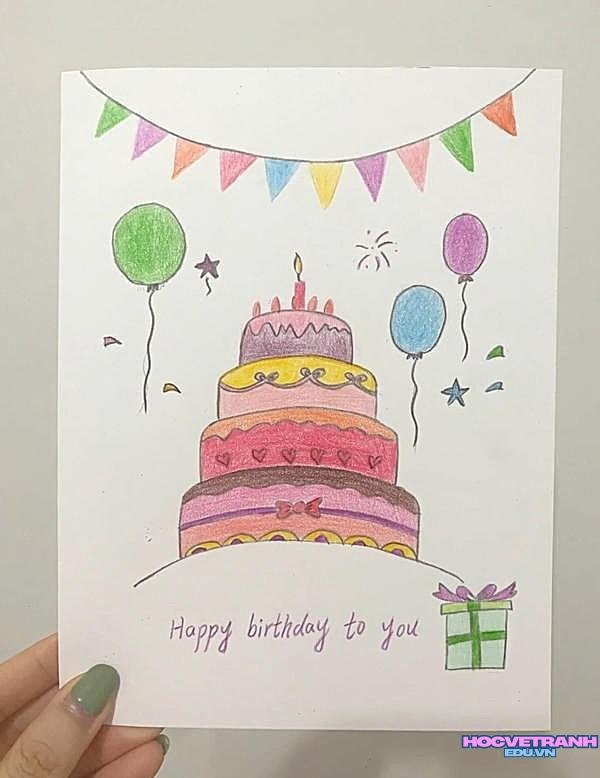 mẫu vẽ tranh chúc mừng sinh nhật thiếu nhi
