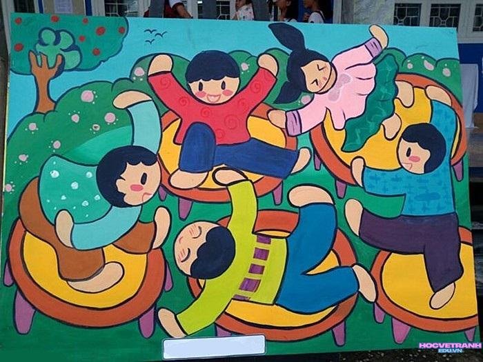 mẫu vẽ tranh chuyển động học sinh